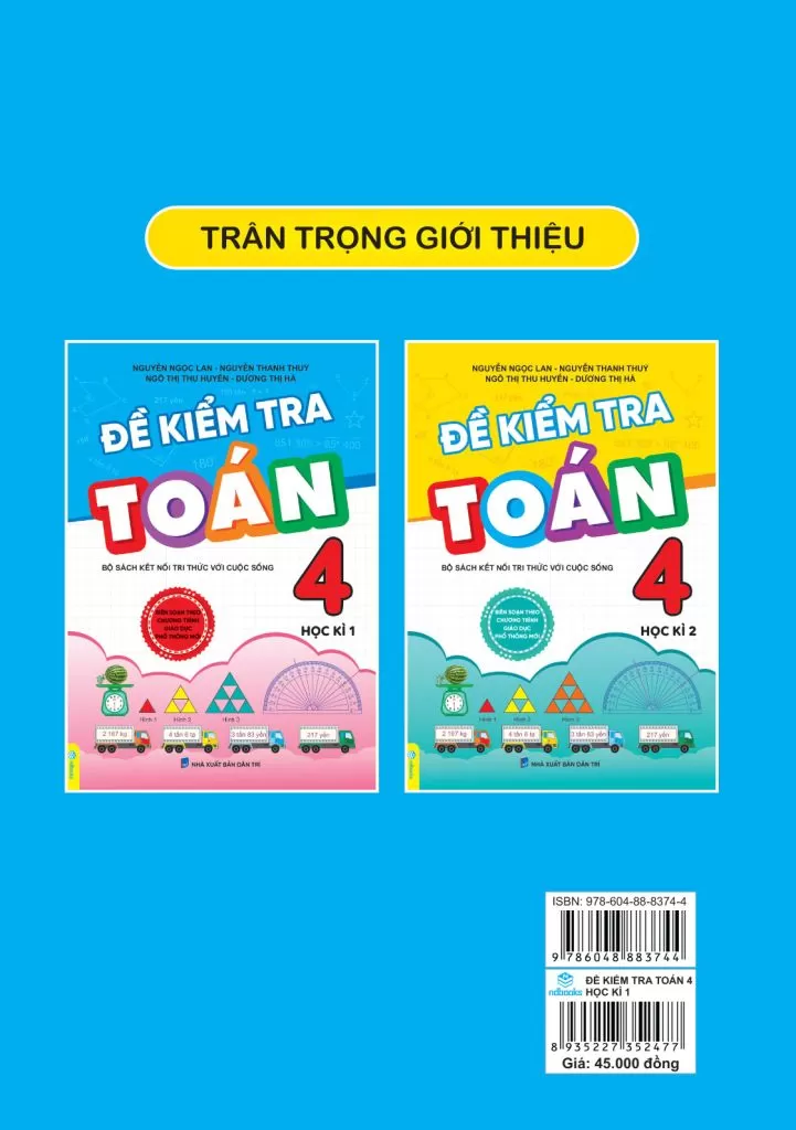 ĐỀ KIỂM TRA TOÁN LỚP 4 - HỌC KÌ 1 (Bộ sách Kết nối tri thức với cuộc sống)